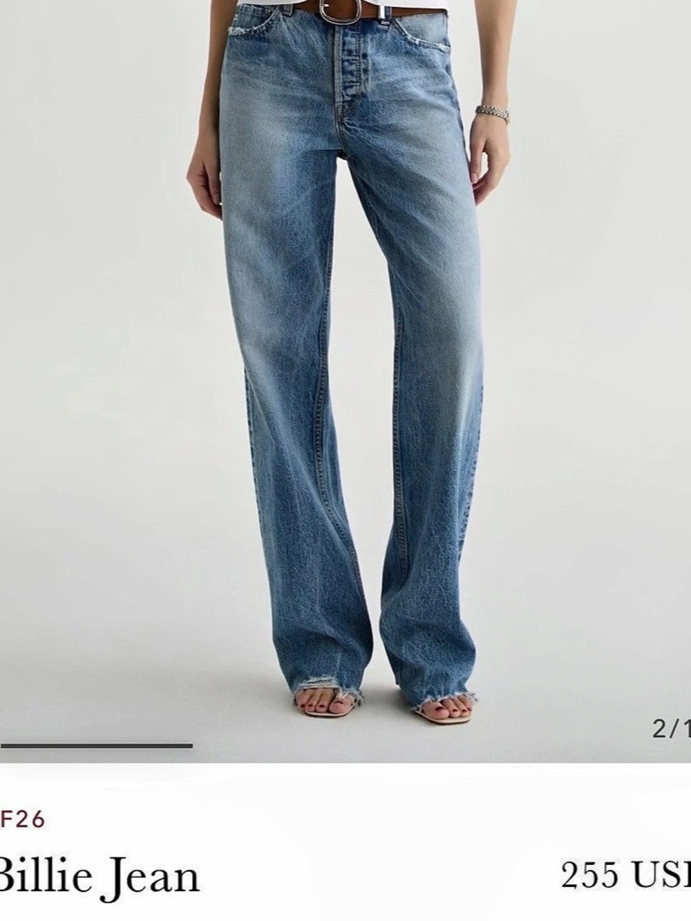 AG Jeans Billie Sierra Meadow Relaxed Straight Relaxed Straight Jeans in Blue Wa - Picture 2 of 4